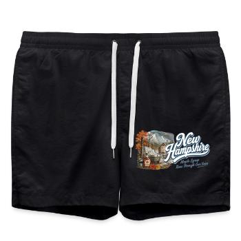 New Hampshire Retro Vintage Granite State Design - Badeshorts - Schwarz - Vorne - AI Model Male 185 light (185cm)