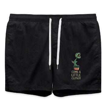 Come A Little Closer Venusfliegenfalle Pflanze - Badeshorts - Schwarz - Vorne - AI Model Male 185 light (185cm)