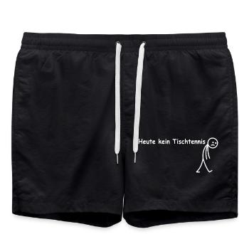 heute kein tischtennis  - Badeshorts - Schwarz - Vorne - AI Model Male 185 light (185cm)