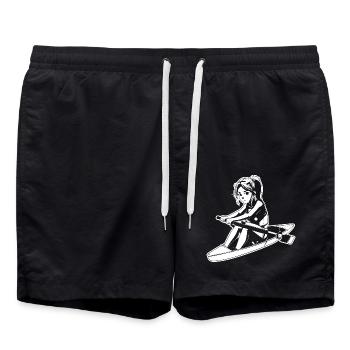 Ruderin Skizze - Badeshorts - Schwarz - Vorne - AI Model Male 185 light (185cm)
