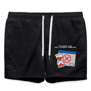 Patience.exe hat aufgehört, komisch zu funktionieren - Badeshorts - Schwarz - Vorne - AI Model Male 185 light (185cm)