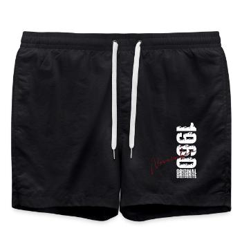 66. Geburtstag Geschenk November Original 1960 - Badeshorts - Schwarz - Vorne - AI Model Male 185 light (185cm)