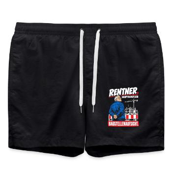 Rentner Hauptberuflich Baustellenaufsicht Rente - Badeshorts - Schwarz - Vorne - AI Model Male 185 light (185cm)