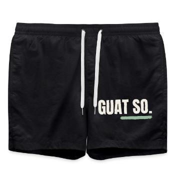 Guat so, wia i bin - Badeshorts - Schwarz - Vorne - AI Model Male 185 light (185cm)