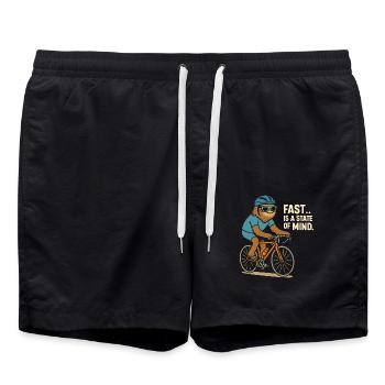 Fast… is a state of mind - Badeshorts - Schwarz - Vorne - AI Model Male 185 light (185cm)