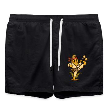 Karate Corn - Badeshorts - Schwarz - Vorne - AI Model Male 185 light (185cm)