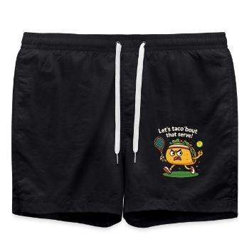 Let’s taco ’bout that serve! - Badeshorts - Schwarz - Vorne - AI Model Male 185 light (185cm)