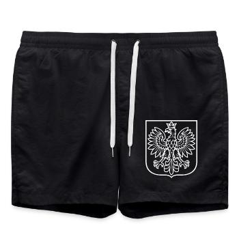 Polnischer Adler Clean Design – Wappen Polen - Badeshorts - Schwarz - Vorne - AI Model Male 185 light (185cm)