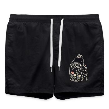 Minimales Gänseblümchen-Mama-Leben süße Mama-Bär - Badeshorts - Schwarz - Vorne - AI Model Male 185 light (185cm)