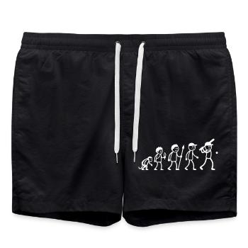  Baseball Softball Strichmänchen Baseballspieler - Badeshorts - Schwarz - Vorne - AI Model Male 185 light (185cm)