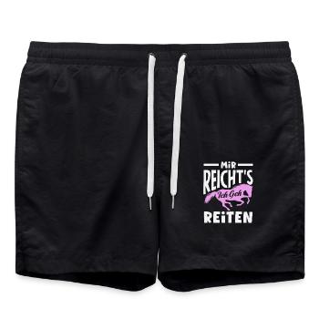 Lustiges Pferdemädchen & Reiter Spruch Geschenke - Badeshorts - Schwarz - Vorne - AI Model Male 185 light (185cm)
