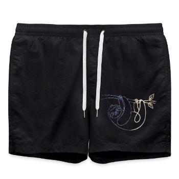 Faultier - Badeshorts - Schwarz - Vorne - AI Model Male 185 light (185cm)
