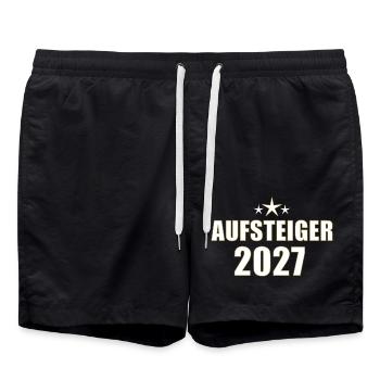 Aufsteiger 2027 - Badeshorts - Schwarz - Vorne - AI Model Male 185 light (185cm)