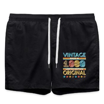 1989 - Badeshorts - Schwarz - Vorne - AI Model Male 185 light (185cm)