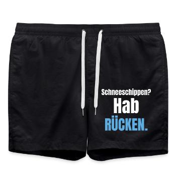 Schneeschippen? Hab Rücken. - Badeshorts - Schwarz - Vorne - AI Model Male 185 light (185cm)