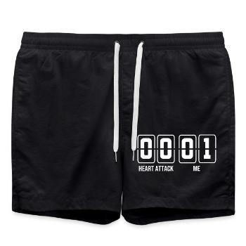Herzinfarkt - Badeshorts - Schwarz - Vorne - AI Model Male 185 light (185cm)