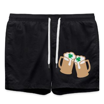 Klirrende Kleeblattbecher - Badeshorts - Schwarz - Vorne - AI Model Male 185 light (185cm)