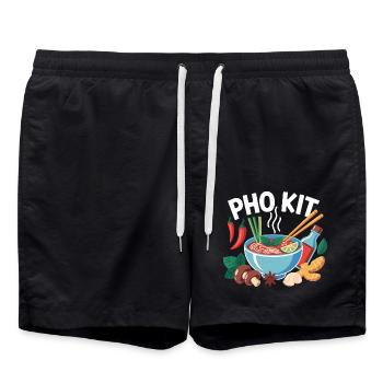 Pho Kit Lustige Vietnamesische Essensliebhaber - Badeshorts - Schwarz - Vorne - AI Model Male 185 light (185cm)