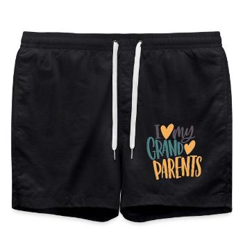 Ich liebe meine Großeltern - Badeshorts - Schwarz - Vorne - AI Model Male 185 light (185cm)