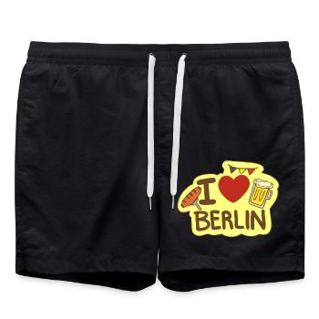 Ich liebe Berlin - Badeshorts - Schwarz - Vorne - AI Model Male 185 light (185cm)