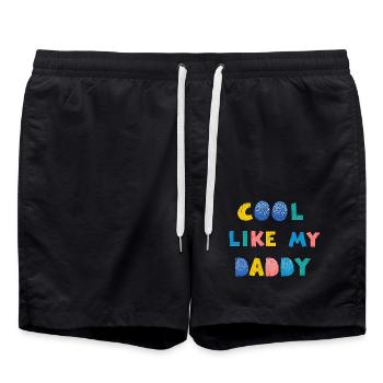 Cool wie mein Papa - Badeshorts - Schwarz - Vorne - AI Model Male 185 light (185cm)