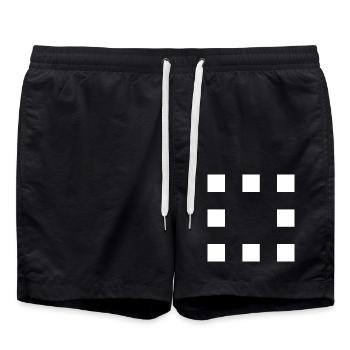 Quadrate Minimal Rahmen / Vektor - Badeshorts - Schwarz - Vorne - AI Model Male 185 light (185cm)