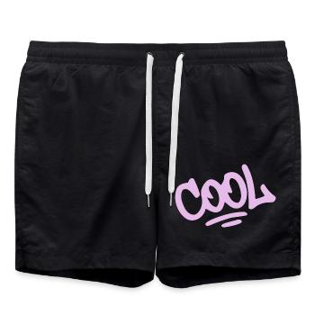 COOL Graffiti Pastellrosa - Badeshorts - Schwarz - Vorne - AI Model Male 185 light (185cm)