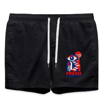 Frische Perspektive Augenstufen - Badeshorts - Schwarz - Vorne - AI Model Male 185 light (185cm)