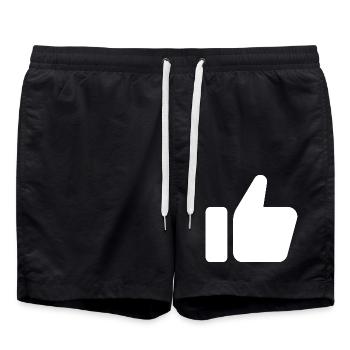 Like Hand Symbol, Daumen hoch, Gefällt mir - Badeshorts - Schwarz - Vorne - AI Model Male 185 light (185cm)