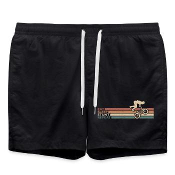 Eat Sleep Stunt Repeat BMX Design Für BMX Biker - Badeshorts - Schwarz - Vorne - AI Model Male 185 light (185cm)