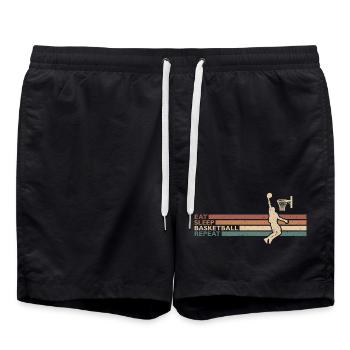 Eat Sleep Basketball Repeat für Spieler Und Fans - Badeshorts - Schwarz - Vorne - AI Model Male 185 light (185cm)