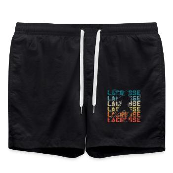 Retro Lacrosse Schläger Für Lacrosse Sportler - Badeshorts - Schwarz - Vorne - AI Model Male 185 light (185cm)