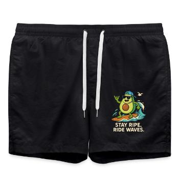 Stay ripe, ride waves - Badeshorts - Schwarz - Vorne - AI Model Male 185 light (185cm)