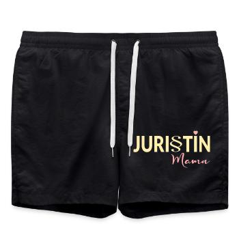 Jura Mama Juristin - Badeshorts - Schwarz - Vorne - AI Model Male 185 light (185cm)