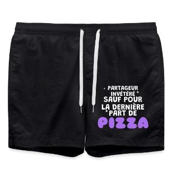 Sharer außer Pizza-Humor - Badeshorts - Schwarz - Vorne - AI Model Male 185 light (185cm)