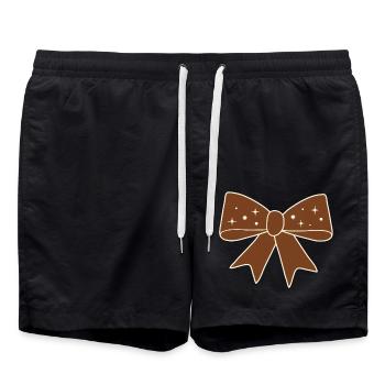 Braune Sternen-Schleife - Badeshorts - Schwarz - Vorne - AI Model Male 185 light (185cm)