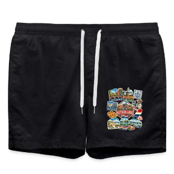 Niederlande Reisesticker - Badeshorts - Schwarz - Vorne - AI Model Male 185 light (185cm)
