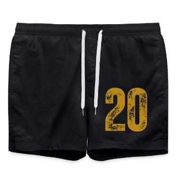20 - Badeshorts - Schwarz - Vorne - AI Model Male 185 light (185cm)