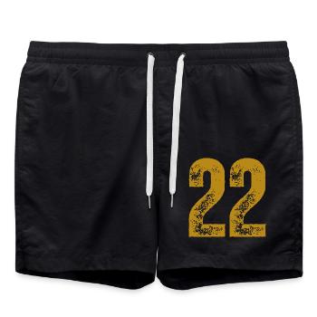22 - Badeshorts - Schwarz - Vorne - AI Model Male 185 light (185cm)