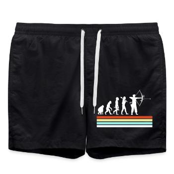 Bogen Bogenschütze Bogenschießen - Badeshorts - Schwarz - Vorne - AI Model Male 185 light (185cm)