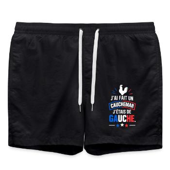 Albtraum-Links Hahn Rot Blau - Badeshorts - Schwarz - Vorne - AI Model Male 185 light (185cm)