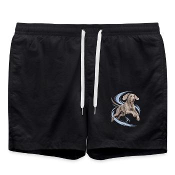 Weimaraner - Badeshorts - Schwarz - Vorne - AI Model Male 185 light (185cm)