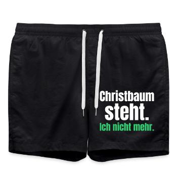 Christbaum steht. Ich nicht mehr. - Badeshorts - Schwarz - Vorne - AI Model Male 185 light (185cm)