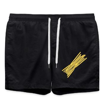 Spaghetti Pasta Nudeln Italien Geschenk - Badeshorts - Schwarz - Vorne - AI Model Male 185 light (185cm)