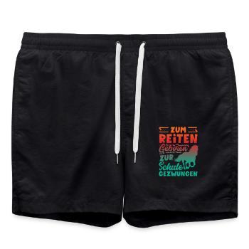 Lustiges Pferdemädchen & Reiter Spruch Geschenke - Badeshorts - Schwarz - Vorne - AI Model Male 185 light (185cm)
