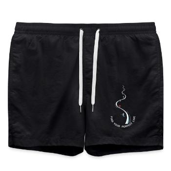 Find Your Perfect Line Skifahrer Silhouette  - Badeshorts - Schwarz - Vorne - AI Model Male 185 light (185cm)