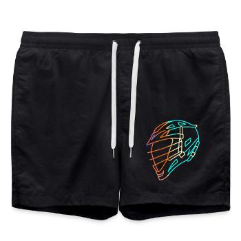 Lacrossehelm - Badeshorts - Schwarz - Vorne - AI Model Male 185 light (185cm)