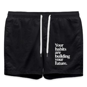 Deine Gewohnheiten bauen deine Zukunft auf - Badeshorts - Schwarz - Vorne - AI Model Male 185 light (185cm)