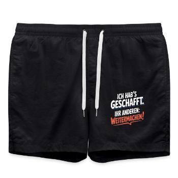 Ich hab's geschafft Ihr anderen weitermachen Rente - Badeshorts - Schwarz - Vorne - AI Model Male 185 light (185cm)