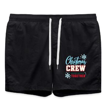 Christmas Crew – Gemeinsame Weihnachtserinnerungen - Badeshorts - Schwarz - Vorne - AI Model Male 185 light (185cm)